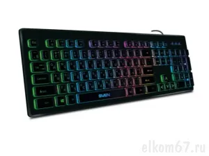 ���������� ��������� ������� SVEN KB-C7500EL ������ (USB, 104 ��., RGb ���������)