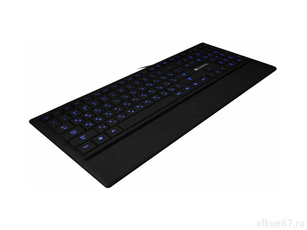 Клавиатура CANYON CNS-HKB6-RU Stylish slim USB multimedia keyboard, LED backlight, 111 keys, Black