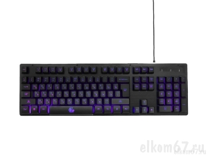 Клавиатура Gembird KB-G400L, USB, металл. корпус, подсветка 3 цвета, кабель ткан. 1.75м