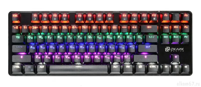 Клавиатура Oklick 969G SHOTGUN механическая, LED-подсветка, черный, USB