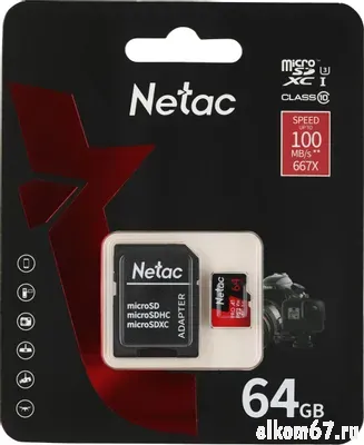   TransFlash 64Gb Micro SDXC Netac P500 Extreme Pro ( 10